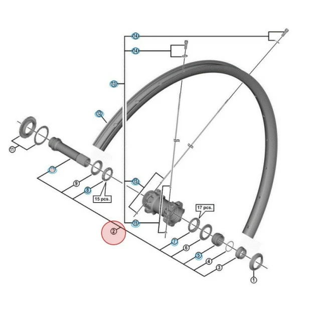 Axe Complet De Roue Avant Shimano Deore HB-M8010 1 Axe Complet De Roue Avant Shimano Deore HB-M8010