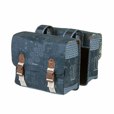 Double Sacoche Vélo BASIL Bohème 35L Bleu Indigo 1 Double Sacoche Vélo BASIL Bohème 35L Bleu Indigo