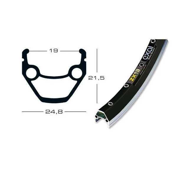 Jante Exal ZX 19 Noir 28' (622 Mm) - 36 T 1 Jante Exal ZX 19 Noir 28' (622 Mm) - 36 T