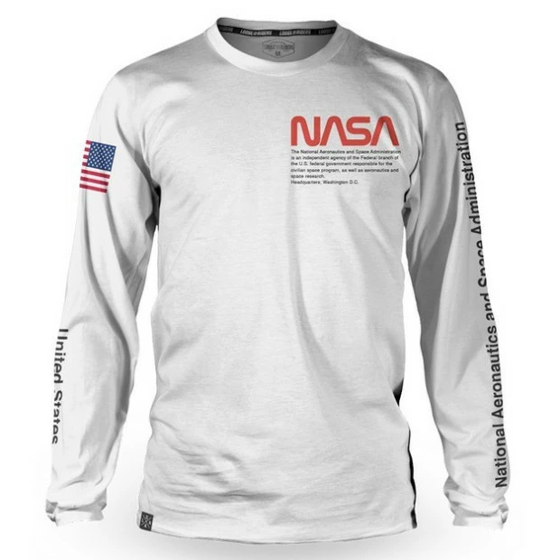 Maillot Manches Longues Loose Riders Nasa Flight Crew Blanc 1 Maillot Manches Longues Loose Riders Nasa Flight Crew Blanc