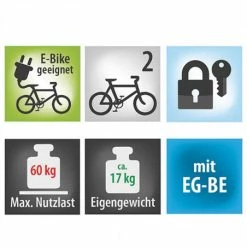 Porte Vélo Voiture Pliable EUFAB Fixation Attelage (2 Vélos) -Accessoires vélos Soldes porte velo voiture pliable eufab fixation attelage 2 velos 6