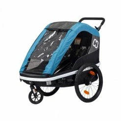 Hamax AS Remorque Vélo Poussette 2 Enfants HAMAX Avenida Bleu Pétrole
