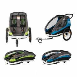 Hamax AS Remorque Vélo Poussette 2 Enfants HAMAX Traveler Bleu -Accessoires vélos Soldes remorque velo poussette 1 enfant hamax traveler bleu 2