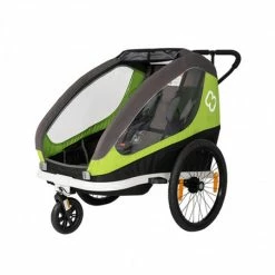Hamax AS Remorque Vélo Poussette 2 Enfants HAMAX Traveler Vert