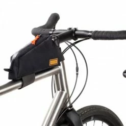 Sacoche Tube De Cadre Tissu Noir Attache Velcro Restrap -Accessoires vélos Soldes sacoche tube de cadre tissu noir attache velcro restrap 2